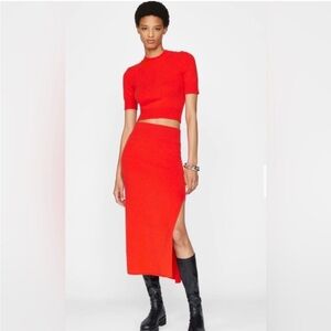 House of Harlow 1960 cashmere red set, top and skirt, new without tags, size M